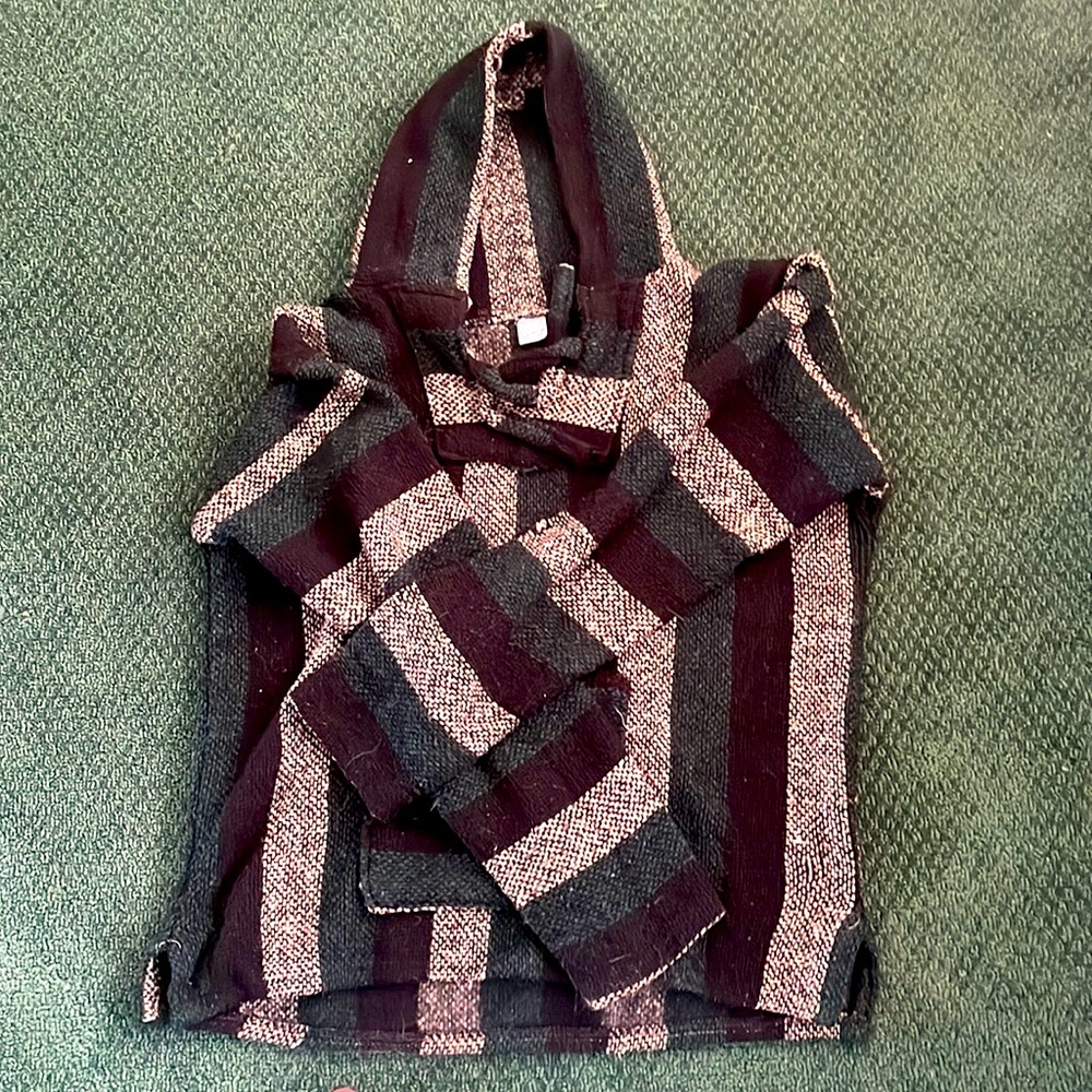 Green black poncho